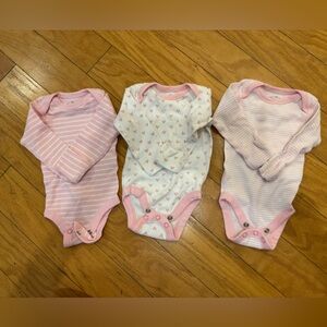 Moon & Back Pink Long Sleeve Onesies – Set of 3